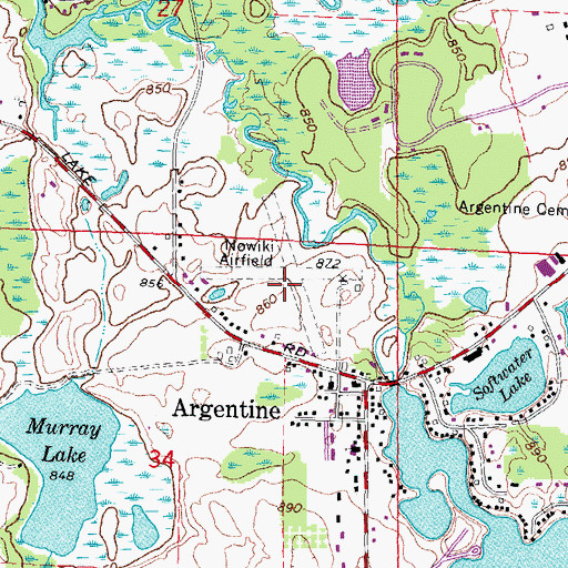 Topographic Map of Stan Nowiki Airport (historical), MI