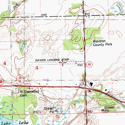 Topographic Map of David's Airport (historical), MI