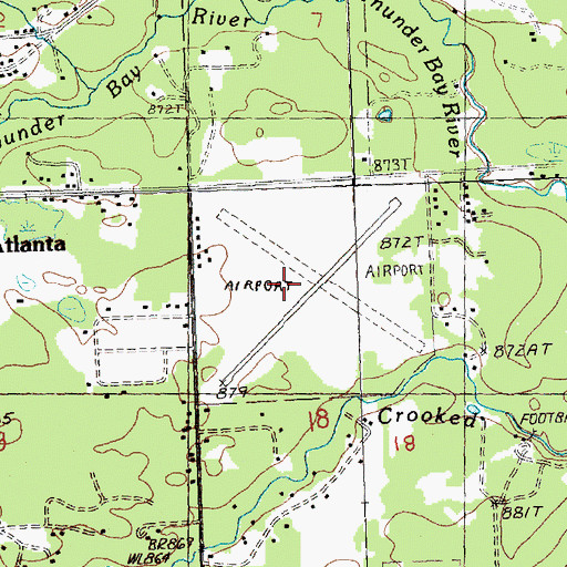 Topographic Map of Atlanta Municipal Airport, MI