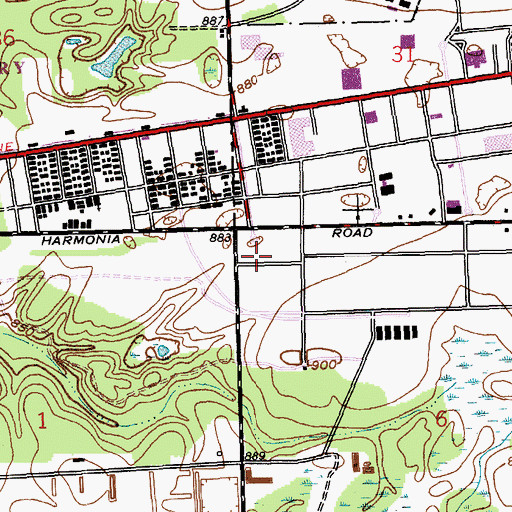Topographic Map of Custer Main Heliport, MI