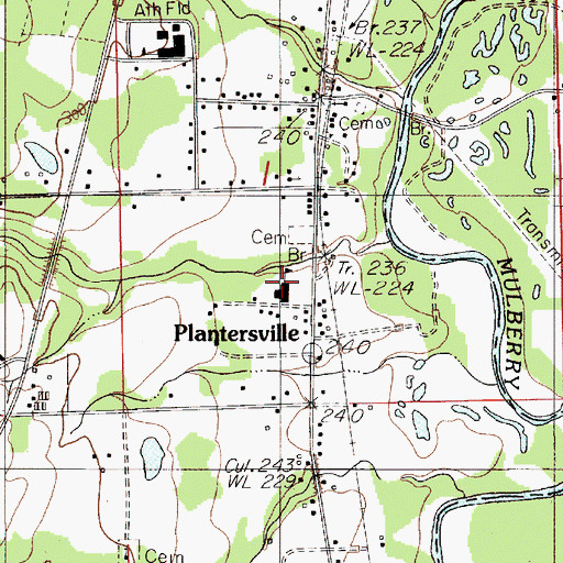Topographic Map of J E Terry Elementary School, AL