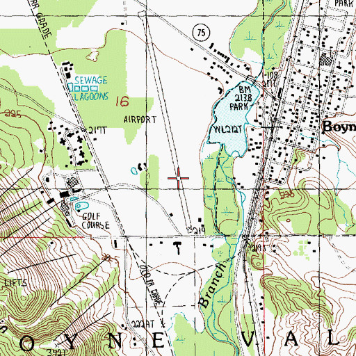 Topographic Map of Boyne Mountain Airport, MI