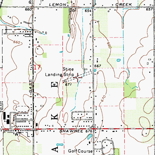 Topographic Map of Bridgman Community Air Park (historical), MI