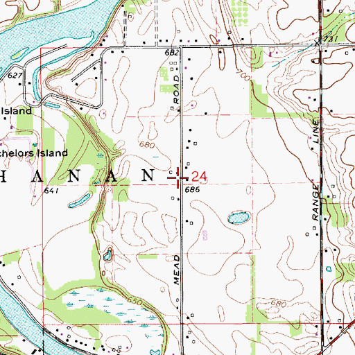 Topographic Map of Nelson Airport, MI