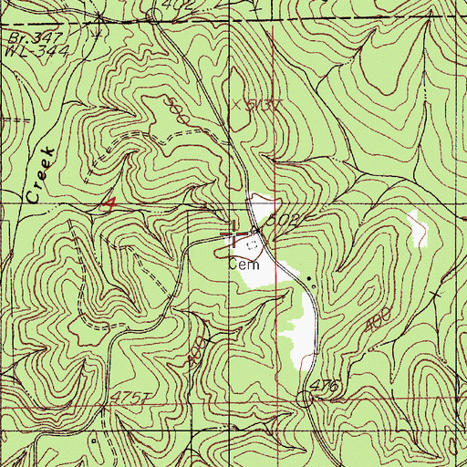 Topographic Map of New Hope Christian Church, AL