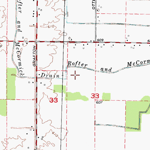Topographic Map of Buzzwick Airport, MI