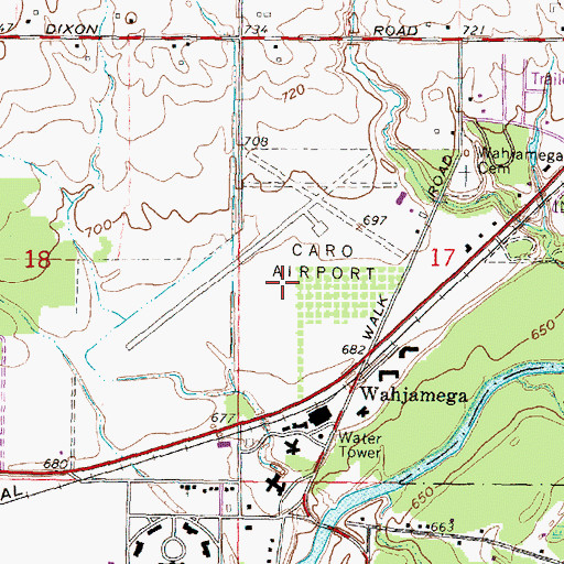Topographic Map of Tuscola Area Airport, MI
