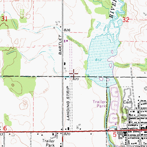 Topographic Map of Honey Acres Airport, MI