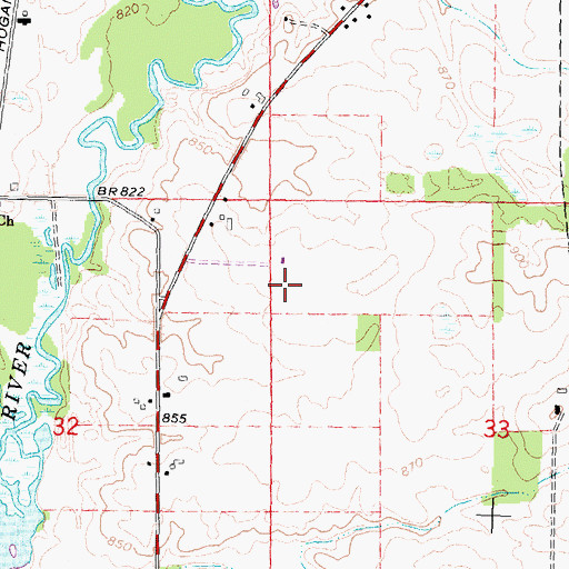Topographic Map of Markham Airport (historical), MI