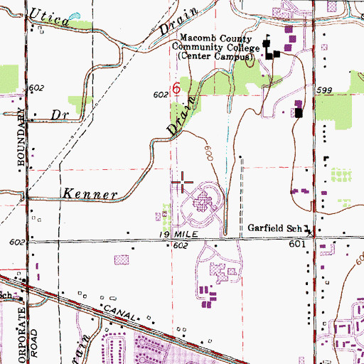 Topographic Map of Saint Joseph Hospital Heliport, MI