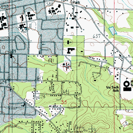Topographic Map of Alabama School for the Blind, AL