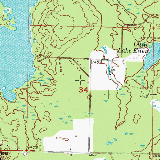 Topographic Map of Huber Airport, MI