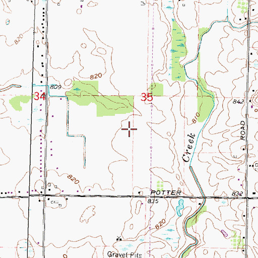 Topographic Map of John's Airport, MI
