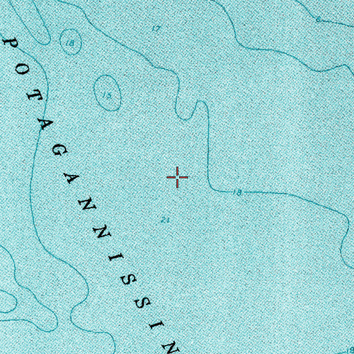 Topographic Map of Ashman Island Seaplane Base, MI