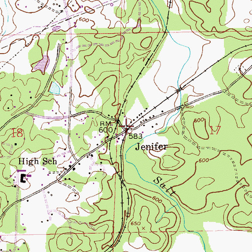 Topographic Map of Anna Thomas Memorial Baptist Church, AL