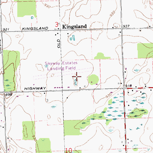 Topographic Map of Skyway Estates Airport, MI