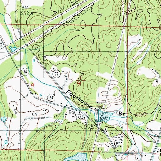 Topographic Map of Barbers Mill (historical), AL