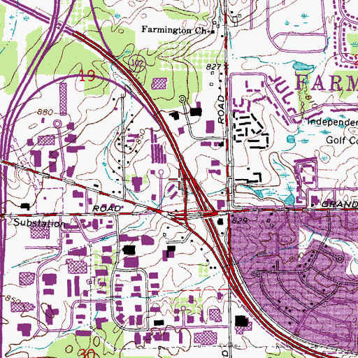 Topographic Map of Independence Green Heliport, MI