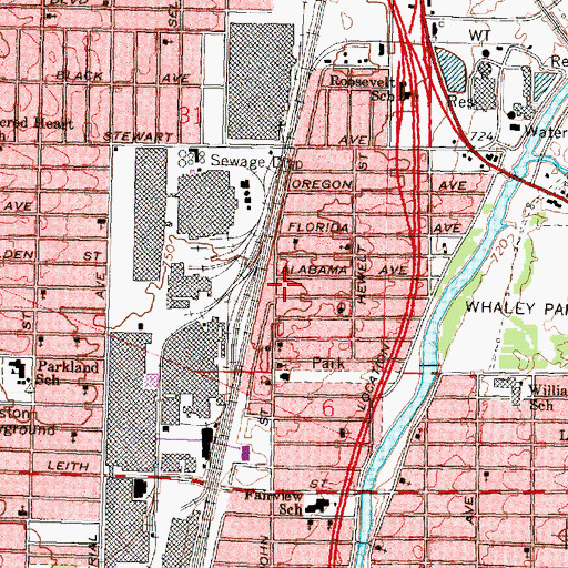 Topographic Map of Flow Through Terminal Heliport, MI