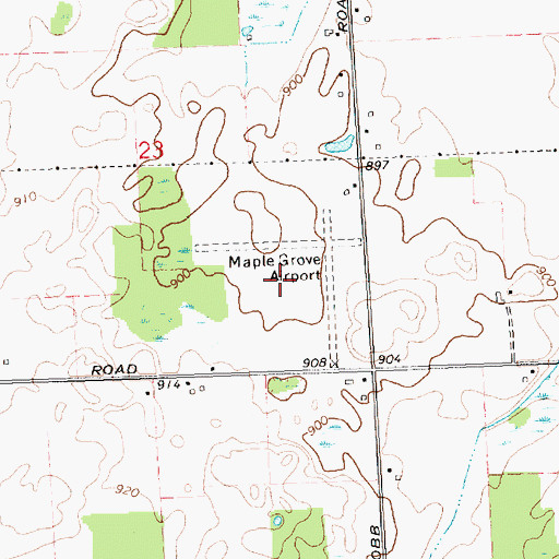 Topographic Map of Maple Grove Airport, MI