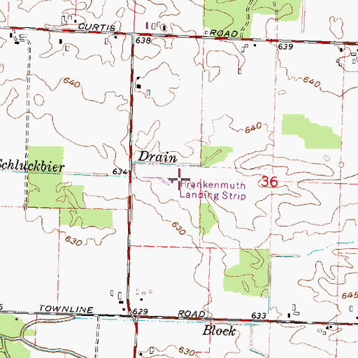 Topographic Map of Wm 'Tiny' Zehnder Field, MI