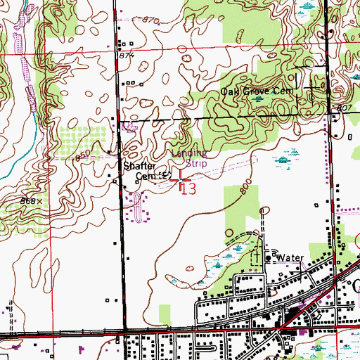 Topographic Map of Shafter Airport (historical), MI