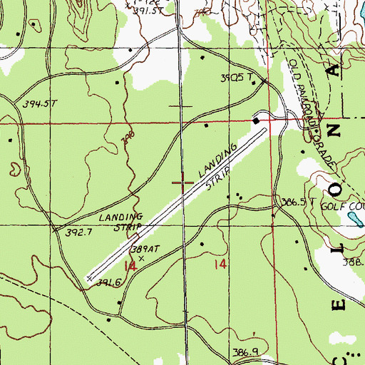 Topographic Map of Lakes of the North Airport, MI