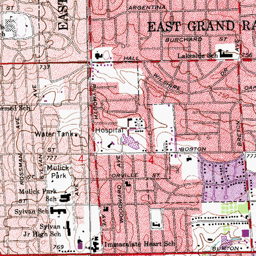 Topographic Map of Kidder Field Heliport, MI