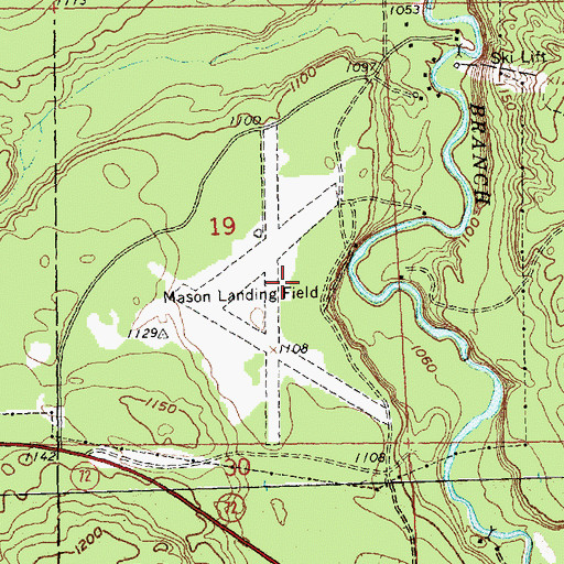 Topographic Map of Kelleys Airport, MI