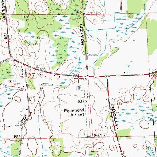 Topographic Map of Richmond Field, MI