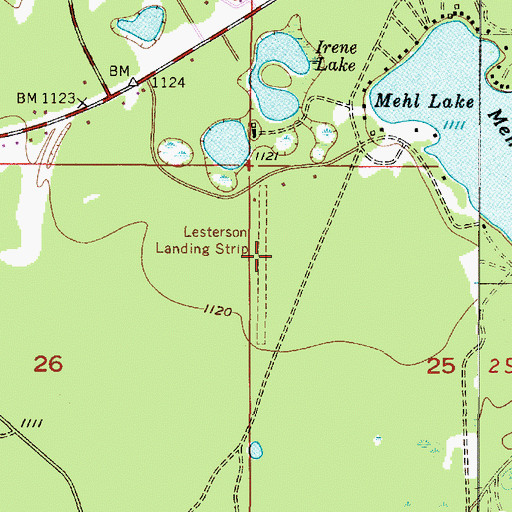Topographic Map of Lesterson-Dempsey Airstrip, MI