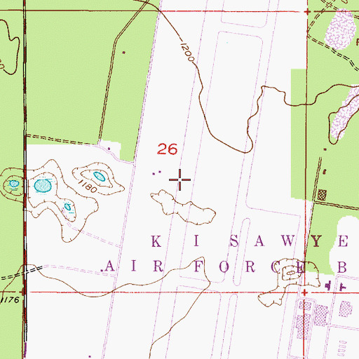 Topographic Map of K. I. Sawyer Air Force Base (historical), MI