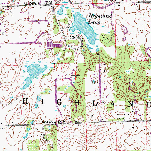 Topographic Map of Highland Heliport, MI