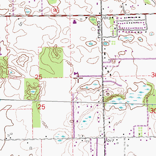 Topographic Map of Ponderosa Heliport, MI
