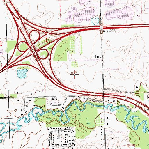 Topographic Map of Lakeside Airport, MI