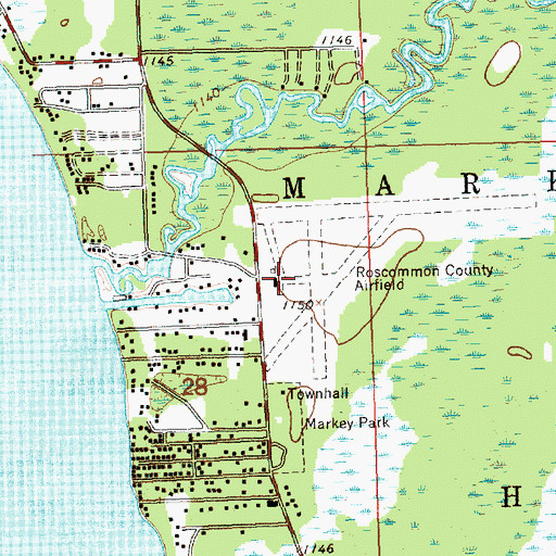 Topographic Map of Roscommon County - Blodgett Memorial Airport, MI