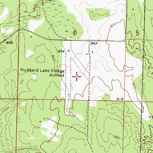 Topographic Map of Vlachos Acres Airport, MI