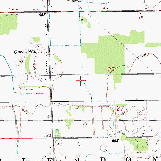 Topographic Map of Harry's Field, MI