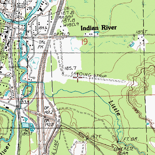 Topographic Map of Calvin Campbell Municipal Airport, MI