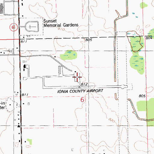 Topographic Map of Ionia County Airport, MI