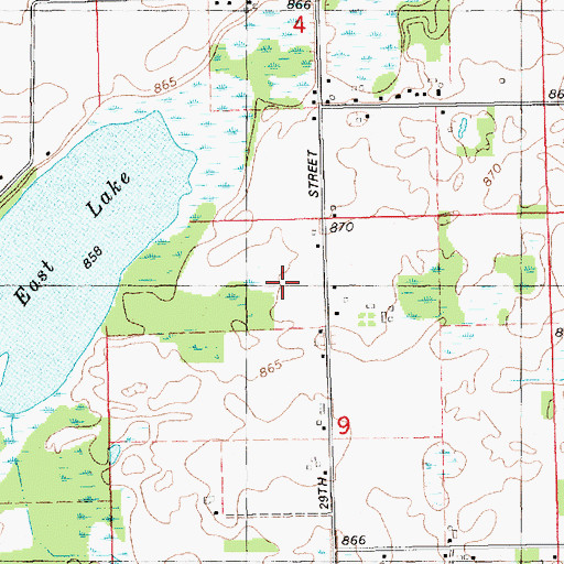 Topographic Map of East Lake Airport, MI