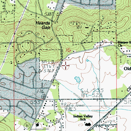 Topographic Map of Bledsoe Place Plantation (historical), AL
