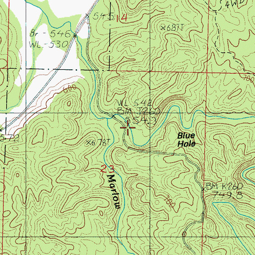 Topographic Map of Blue Hole, AL