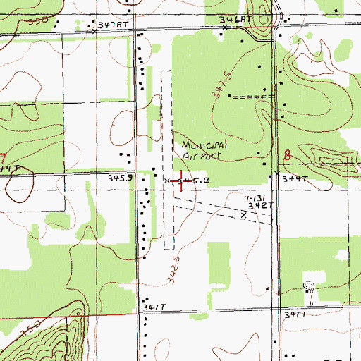 Topographic Map of Mancelona Municipal Airport, MI