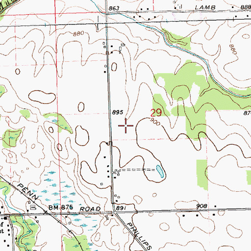 Topographic Map of Sawyer Field, MI
