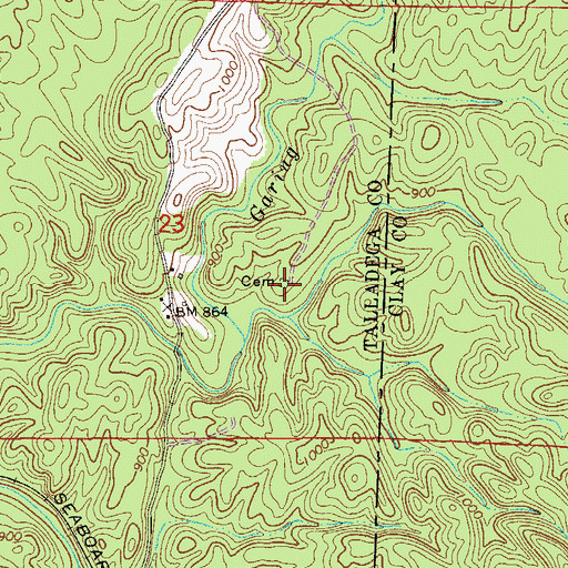 Topographic Map of Burgess Cemetery, AL