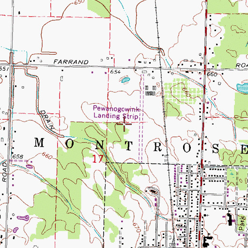 Topographic Map of Pewanogowink-Banks Airport (historical), MI