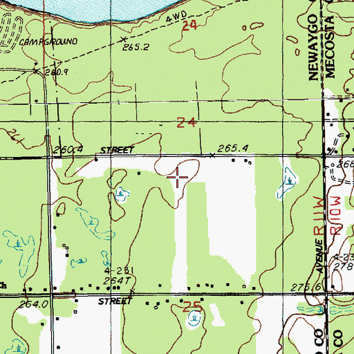 Topographic Map of Howe Airport (historical), MI