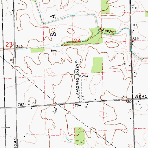 Topographic Map of D J Airport, MI