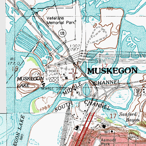 Topographic Map of B C Cobb Heliport, MI